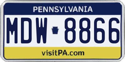 PA license plate MDW8866