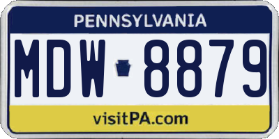 PA license plate MDW8879