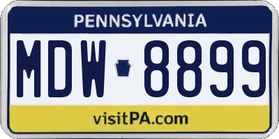 PA license plate MDW8899
