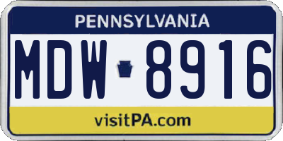 PA license plate MDW8916