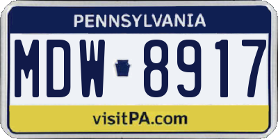 PA license plate MDW8917