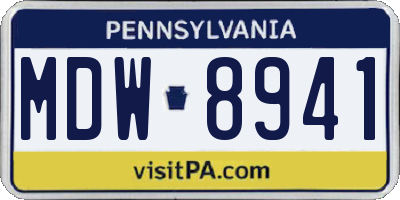 PA license plate MDW8941