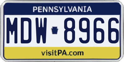 PA license plate MDW8966