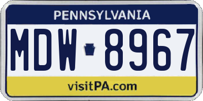 PA license plate MDW8967