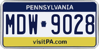 PA license plate MDW9028