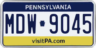 PA license plate MDW9045