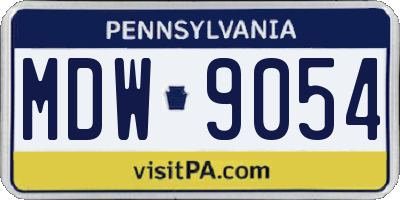 PA license plate MDW9054