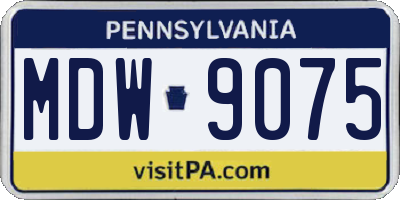 PA license plate MDW9075