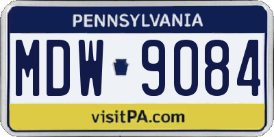 PA license plate MDW9084