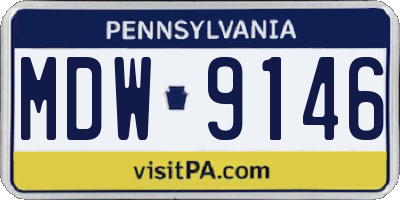PA license plate MDW9146