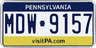 PA license plate MDW9157