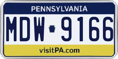 PA license plate MDW9166