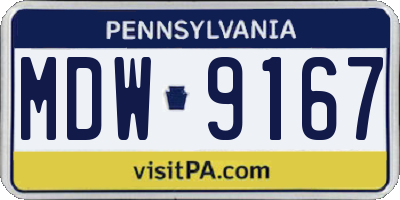 PA license plate MDW9167