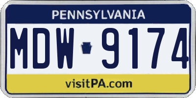 PA license plate MDW9174