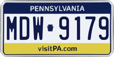 PA license plate MDW9179