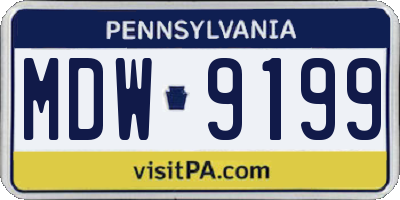 PA license plate MDW9199
