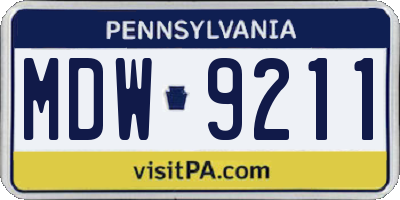 PA license plate MDW9211