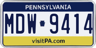 PA license plate MDW9414