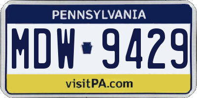 PA license plate MDW9429