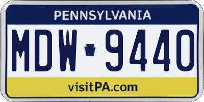 PA license plate MDW9440
