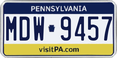 PA license plate MDW9457