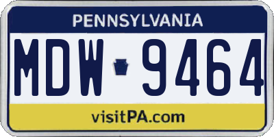 PA license plate MDW9464