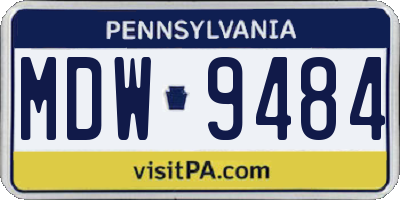 PA license plate MDW9484