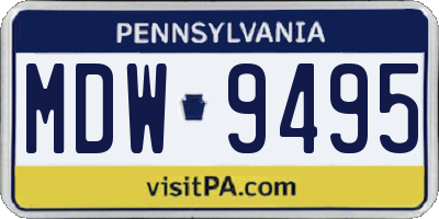 PA license plate MDW9495