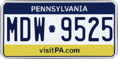 PA license plate MDW9525