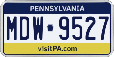 PA license plate MDW9527