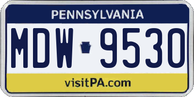 PA license plate MDW9530