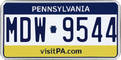 PA license plate MDW9544