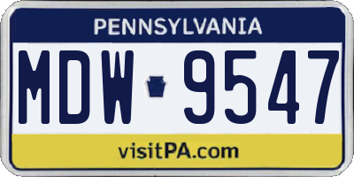 PA license plate MDW9547