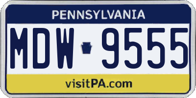 PA license plate MDW9555