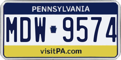 PA license plate MDW9574