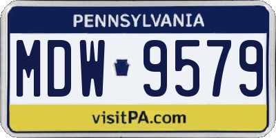 PA license plate MDW9579