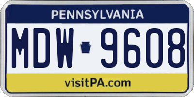 PA license plate MDW9608