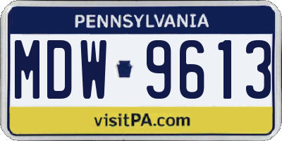 PA license plate MDW9613