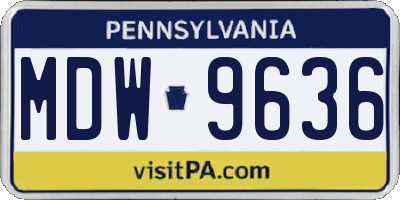PA license plate MDW9636
