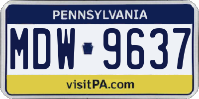 PA license plate MDW9637