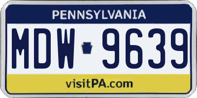 PA license plate MDW9639