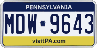 PA license plate MDW9643
