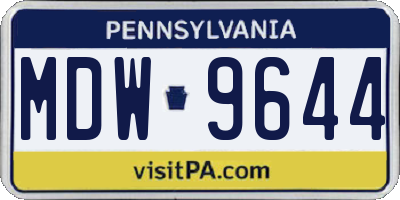 PA license plate MDW9644
