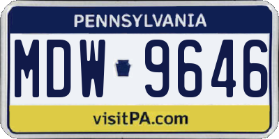 PA license plate MDW9646