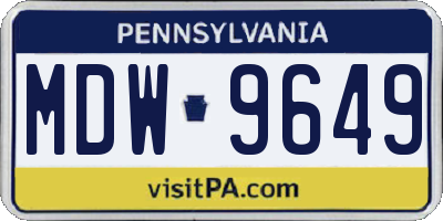 PA license plate MDW9649