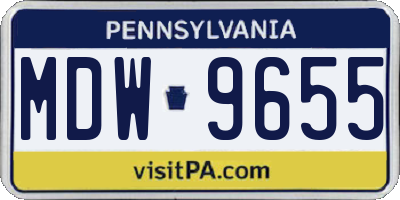 PA license plate MDW9655
