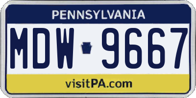 PA license plate MDW9667