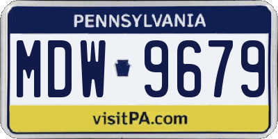 PA license plate MDW9679