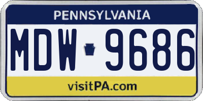 PA license plate MDW9686