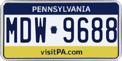 PA license plate MDW9688